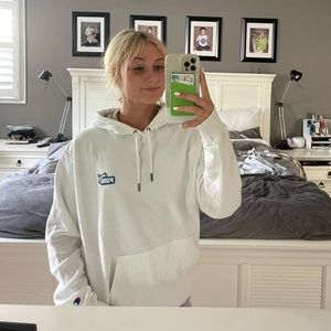 white and blue puma hoodie